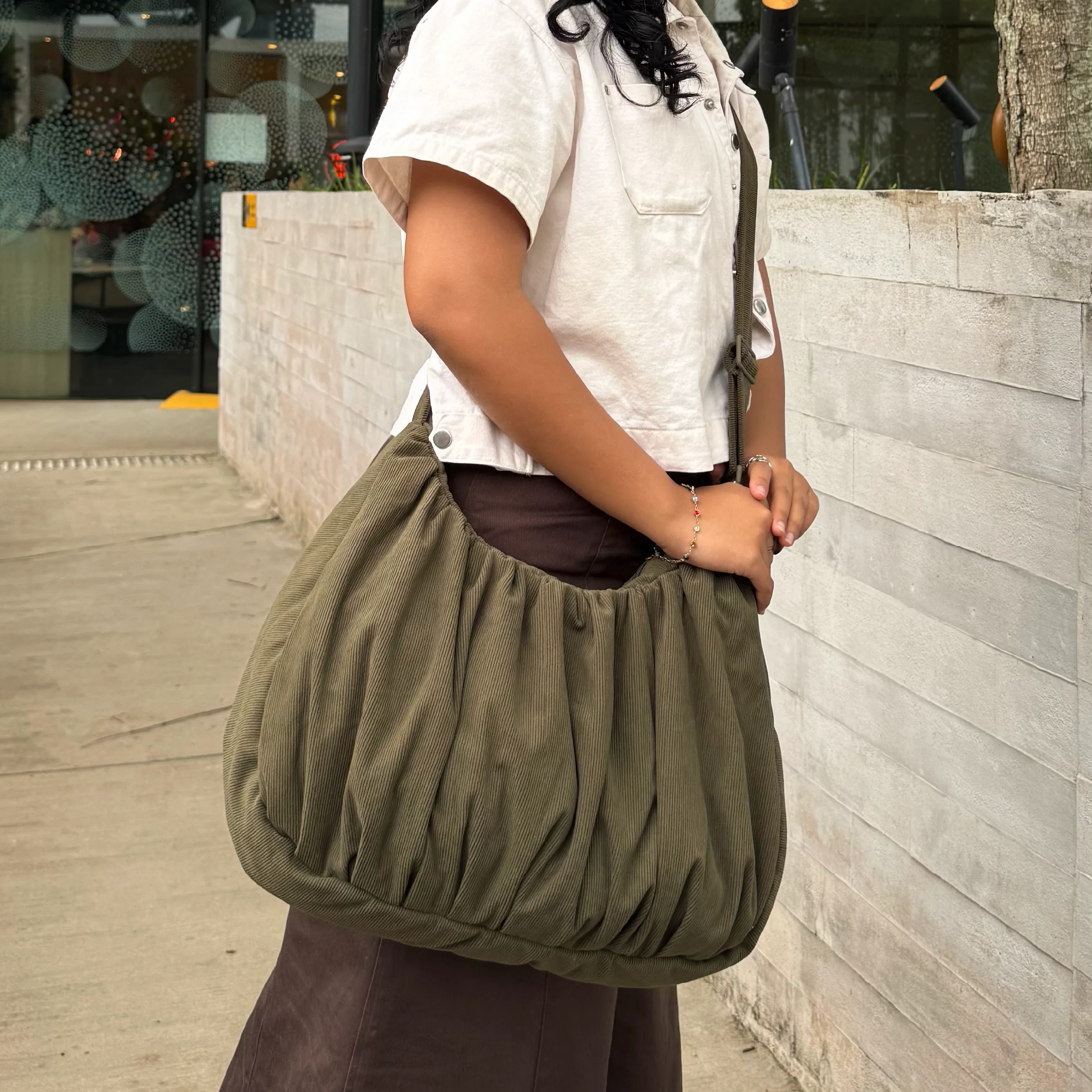 Large Croissant Sling (Corduroy Olive) - Image 7