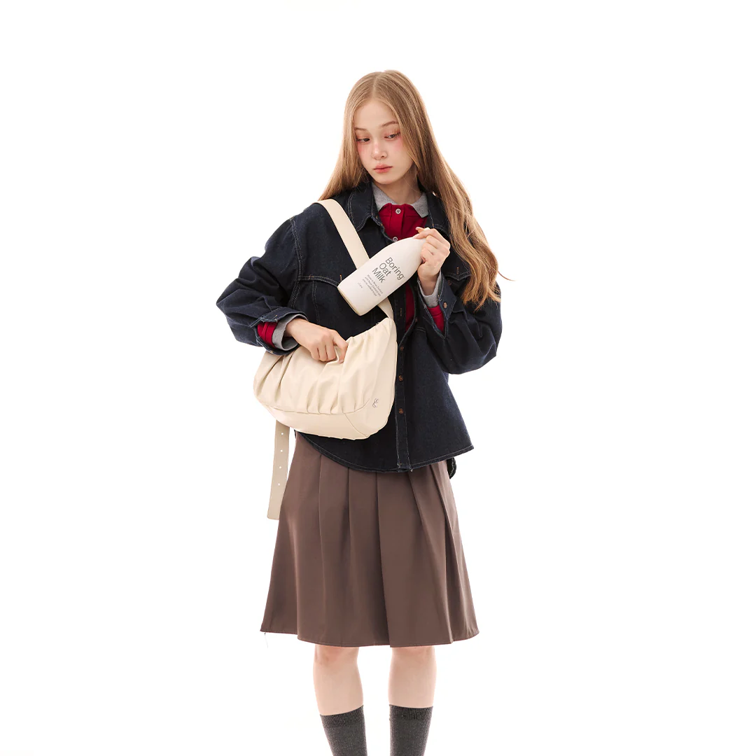 Leather Croissant Sling (Cream) - Image 4